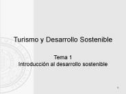 Turismo y Desarrollo Sostenible