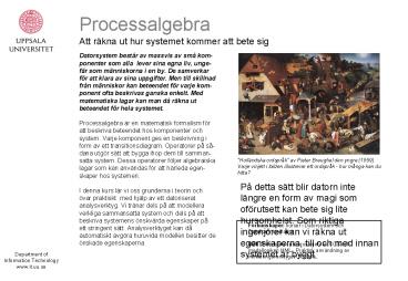 Processalgebra Att r