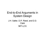 End-to-End Arguments in System Design PowerPoint PPT Presentation