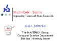Multi-Robot Teams Separating Teamwork from Taskwork PowerPoint PPT Presentation