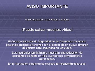 AVISO IMPORTANTE