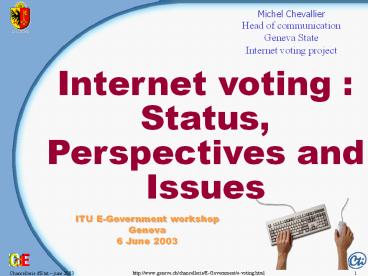 Michel Chevallier Head of communication Geneva State