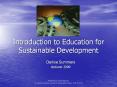 Introduction to Education for Sustainable Development PowerPoint PPT Presentation