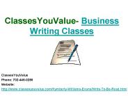 Business Writing Classes