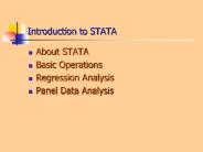 Introduction to STATA