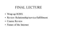 FINAL LECTURE