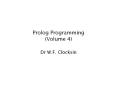 Prolog Programming (Volume 4) PowerPoint PPT Presentation