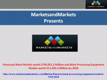 Meat Processing Equipment Market