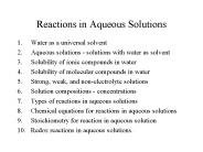 Reactions in Aqueous Solutions