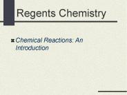 Regents Chemistry