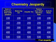 Chemistry Jeopardy