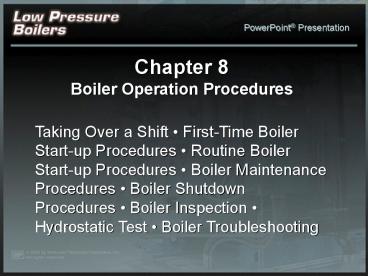 Boiler Operation Procedures