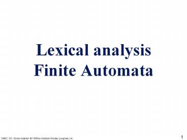 PPT Lexical Analyzer