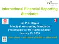 International Financial Reporting Standards  Ian P.N. Hague  Principal, Accounting Standards Presentation to FMI (Halifax Chapter) January 15, 2009 Own views  PowerPoint PPT Presentation