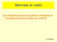 Monnaie et cr PowerPoint PPT Presentation