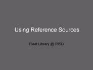 Using Reference Sources