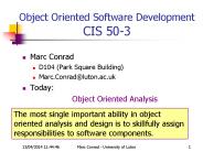 Object Oriented Software Development     CIS 50-3