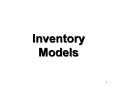 Inventory Models