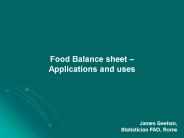 Food Balance sheet 