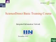 ScienceDirect Basic Training Course