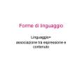 Forme di linguaggio PowerPoint PPT Presentation