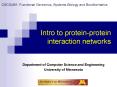 Intro to protein-protein interaction networks PowerPoint PPT Presentation