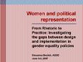 Women and political representation PowerPoint PPT Presentation