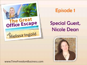 The Great Escape Podcast Episode 1: How Nicole Dean Got Her Productivity Mojo Back