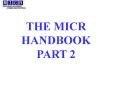 THE MICR PowerPoint PPT Presentation