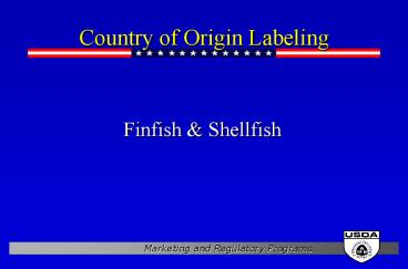 Country of Origin Labeling