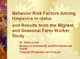 Behavior Risk Factors Among Hispanics in Idaho (BRFSS Aggregate Data 1998-2000 and YRBS 2001) and Results from the Migrant and Seasonal Farm Worker Study (2003) PowerPoint PPT Presentation