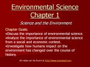 Environmental Science Chapter 1