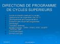 DIRECTIONS DE PROGRAMME DE CYCLES SUP PowerPoint PPT Presentation