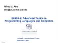 E6998-2: Advanced Topics in Programming Languages and Compilers PowerPoint PPT Presentation