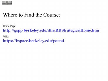 Where to Find the Course: