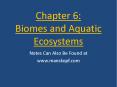 Chapter 6:     Biomes and Aquatic Ecosystems PowerPoint PPT Presentation