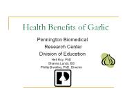 Health Benefits of Garlic