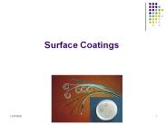 Surface Coatings