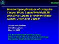 Monitoring Implications of Using the Copper Biotic Ligand Model (BLM) and EPA PowerPoint PPT Presentation