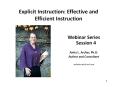 Explicit Instruction: Effective and Efficient Instruction PowerPoint PPT Presentation