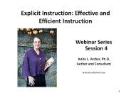 Explicit Instruction: Effective and Efficient Instruction