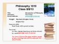 Philosophy 1010 PowerPoint PPT Presentation