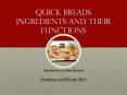 Quick Breads Ingredients and Their Functions PowerPoint PPT Presentation