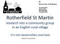 Rotherfield St Martin research into a community group in an English rural village PowerPoint PPT Presentation