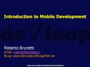 Introduction to Mobile Development