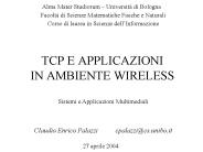 TCP E APPLICAZIONI IN AMBIENTE WIRELESS