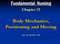 Fundamental Nursing Chapter 23  Body Mechanics, Positioning and Moving PowerPoint PPT Presentation