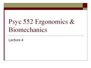 Psyc 552 Ergonomics