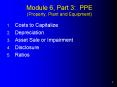 Module 6, Part 3: PPE (Property, Plant and Equipment) PowerPoint PPT Presentation