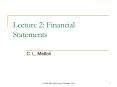 Lecture 2: Financial Statements PowerPoint PPT Presentation